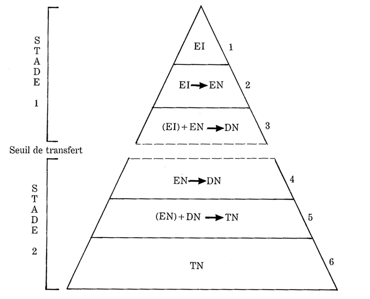 Schéma qui représente visuellement le stade 1 et le stade 2 décrits ci-dessous.