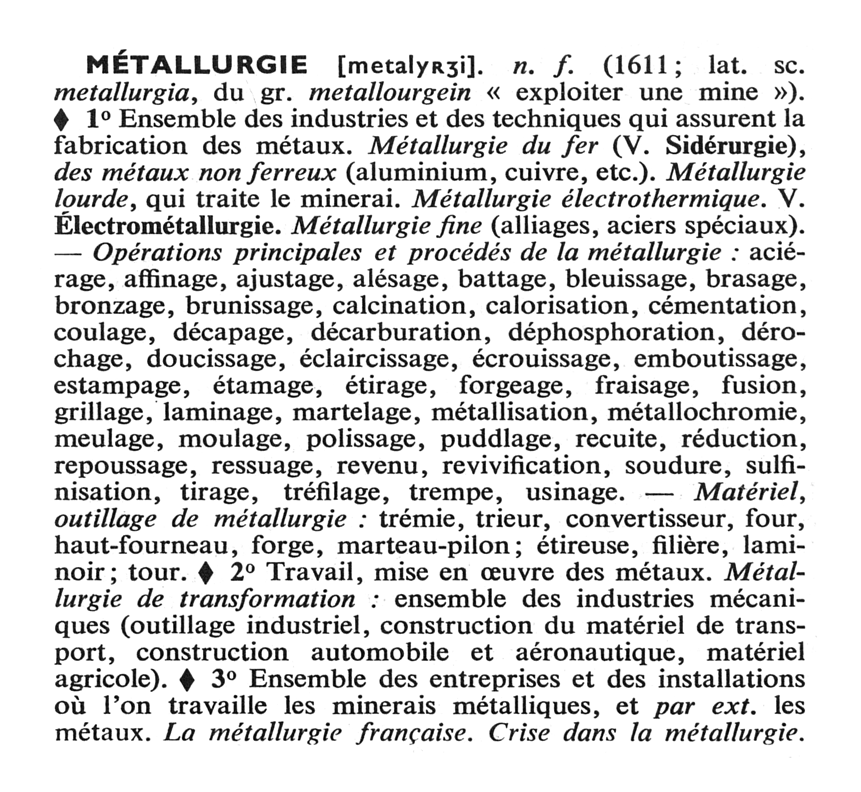 Article MÉTALLURGIE du PR 1990